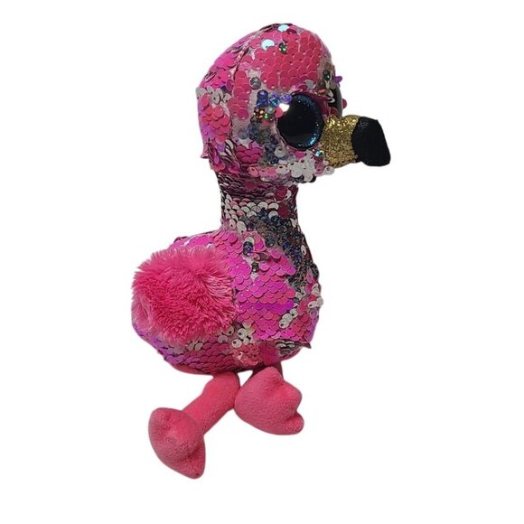 Ty Other - Ty Beanie Boo Flippables Pinky Flamingo 9" Beanie Color Changing Sequins w/ Tags
